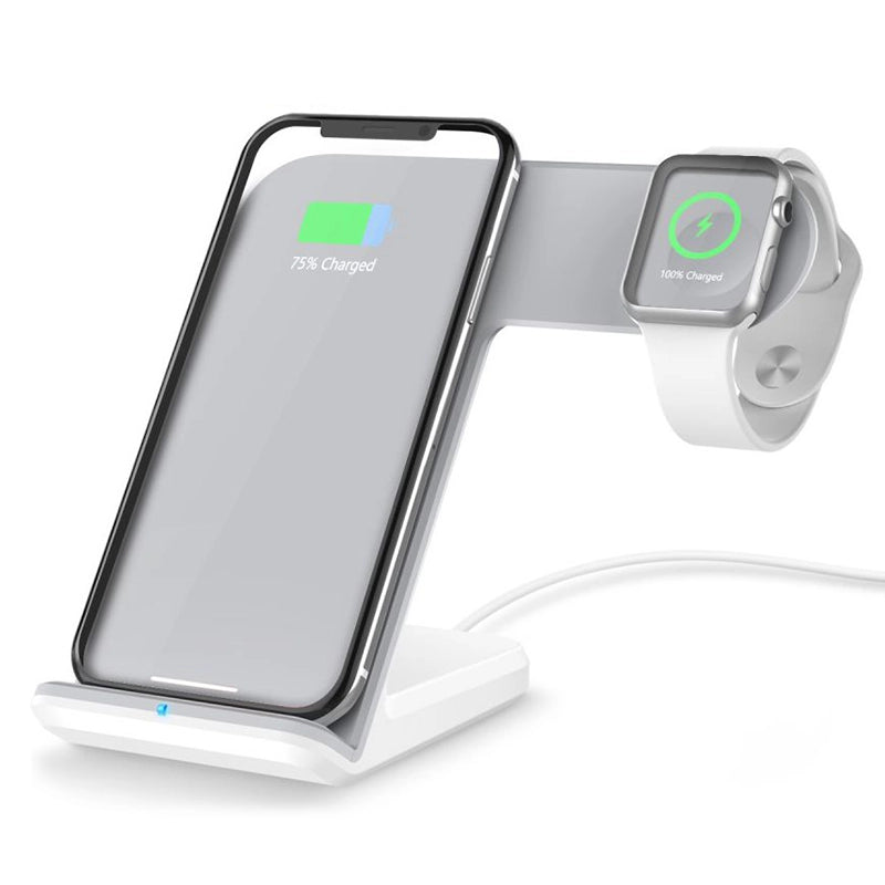 2 in 1 Wireless Charger 10W - White