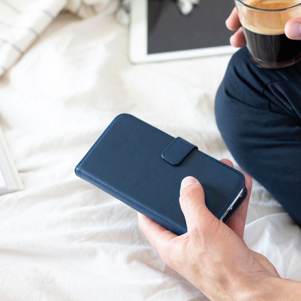 Echt Lederen Bookcase voor de iPhone 11 Pro Max - Blauw