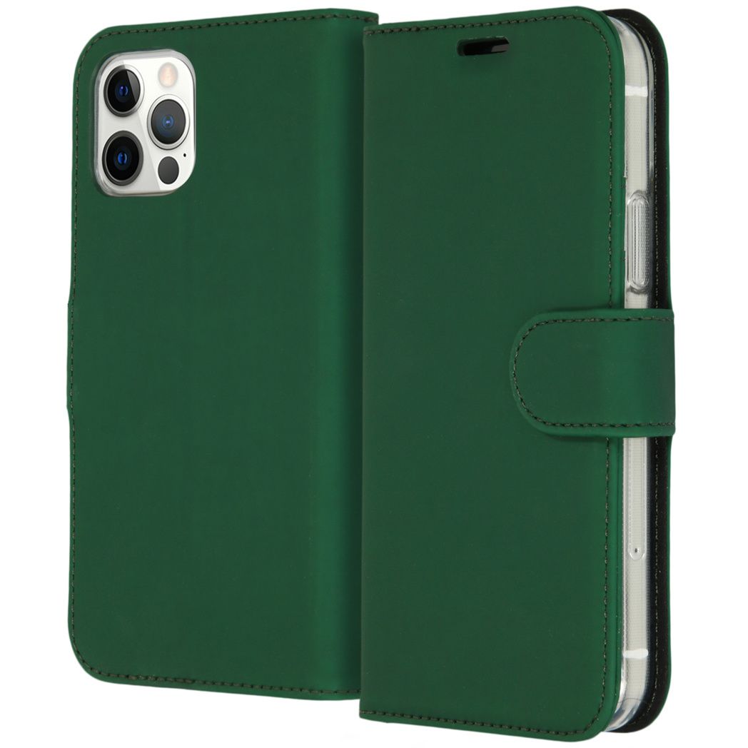 Wallet Softcase Bookcase voor de iPhone 12 (Pro) - Groen