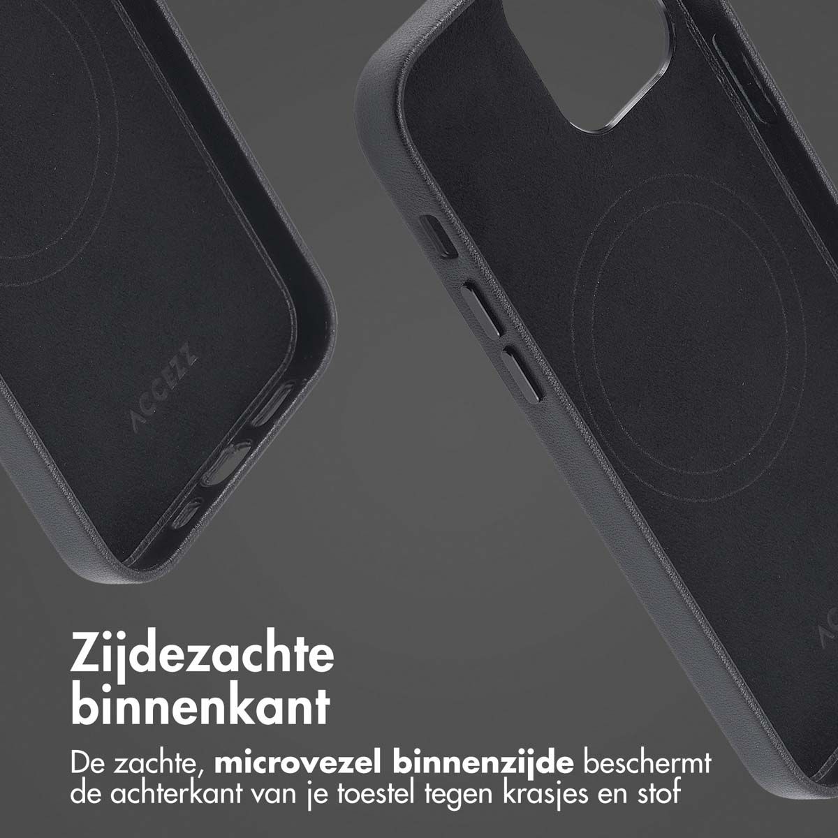 MagSafe Leather Backcover voor de iPhone 12 (Pro) - Onyx Black