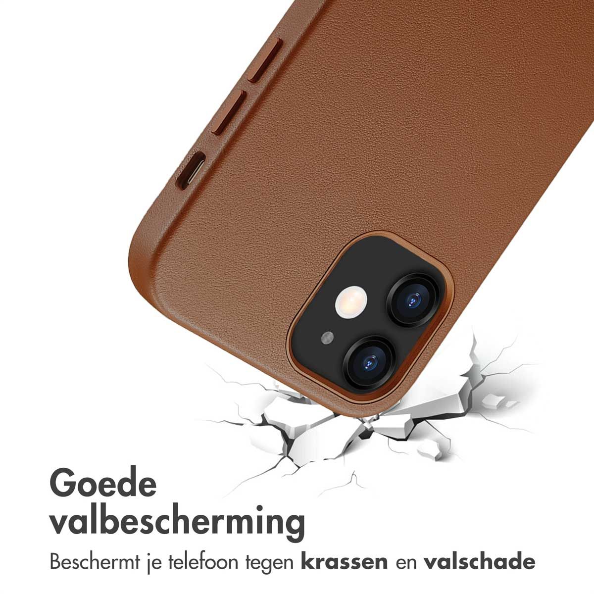 MagSafe Leather Backcover voor de iPhone 12 (Pro) - Sienna Brown