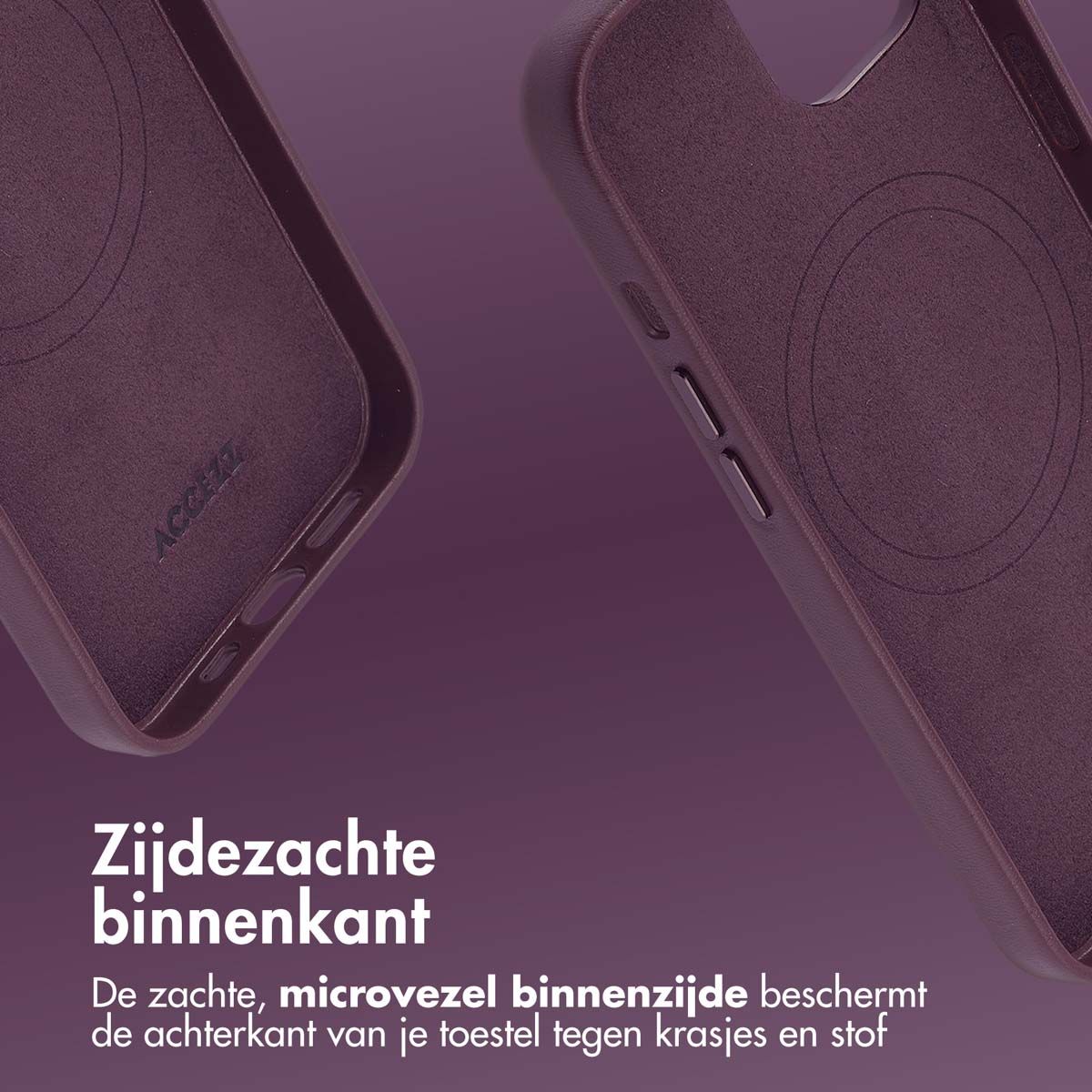 MagSafe Leather Backcover voor de iPhone 14 - Heath Purple