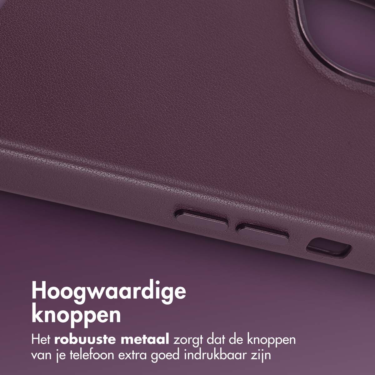 MagSafe Leather Backcover voor de iPhone 14 - Heath Purple