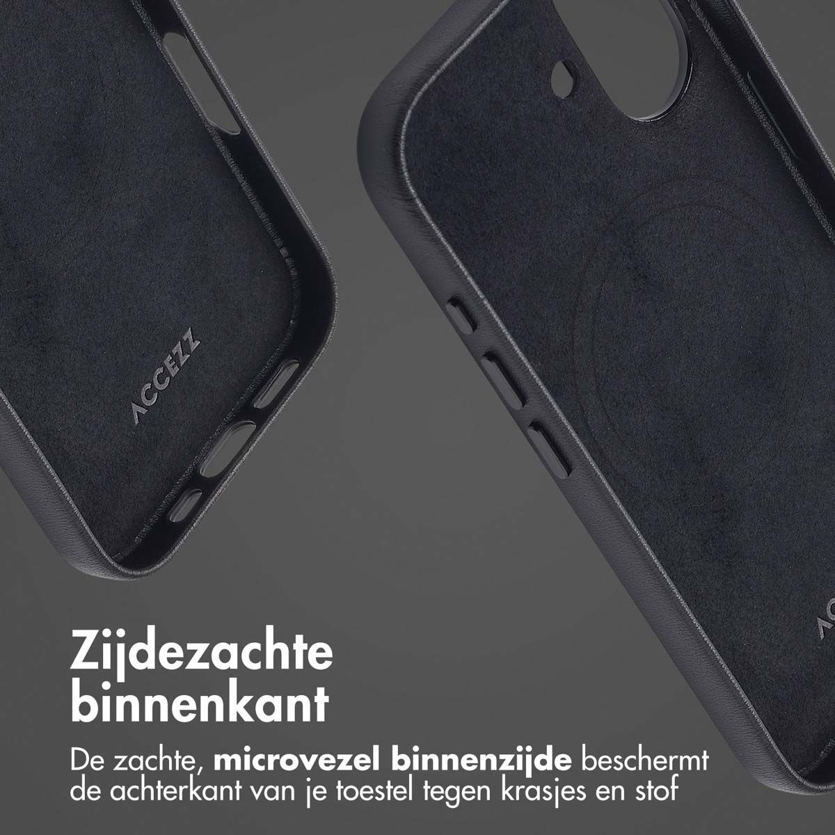 MagSafe Leather Backcover voor de iPhone 16 Pro - Onyx Black