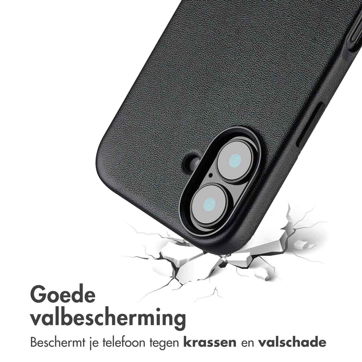 MagSafe Leather Backcover voor de iPhone 16 Pro - Onyx Black