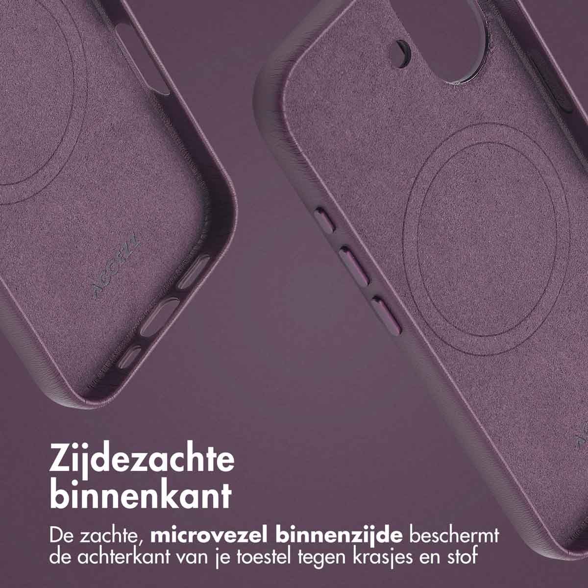 MagSafe Leather Backcover voor de iPhone 16 Pro Max - Heath Purple