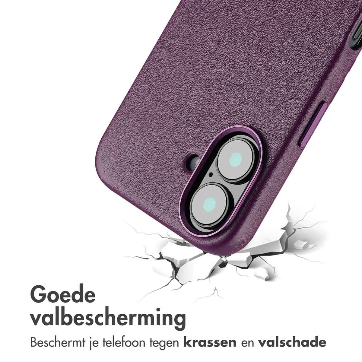 MagSafe Leather Backcover voor de iPhone 16 Pro Max - Heath Purple