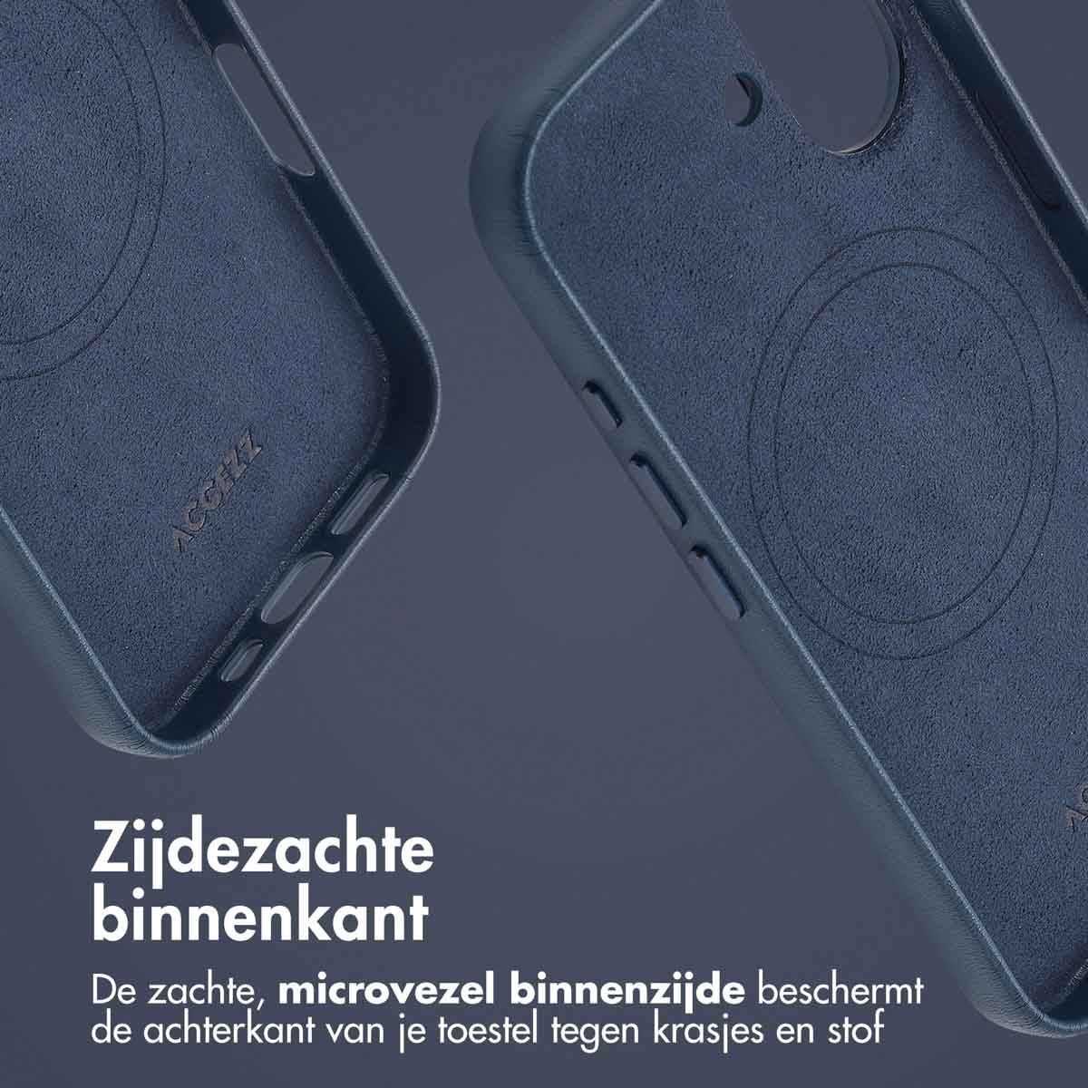 MagSafe Leather Backcover voor de iPhone 16 - Nightfall Blue