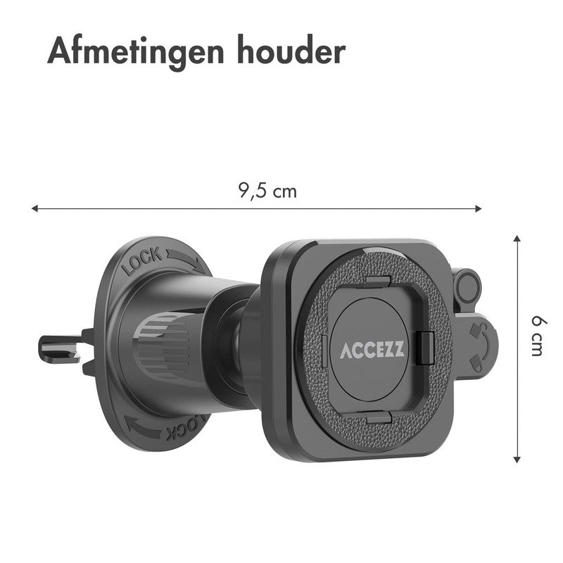 Accezz EasyLock telefoonhouder auto - Ventilatierooster - Universeel - 360 graden draaibaar