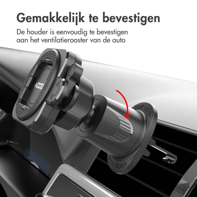 Accezz EasyLock telefoonhouder auto - Ventilatierooster - Universeel - 360 graden draaibaar