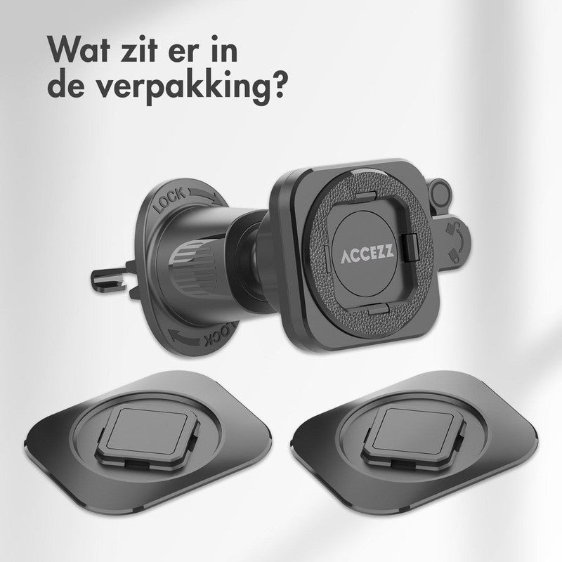 Accezz EasyLock telefoonhouder auto - Ventilatierooster - Universeel - 360 graden draaibaar