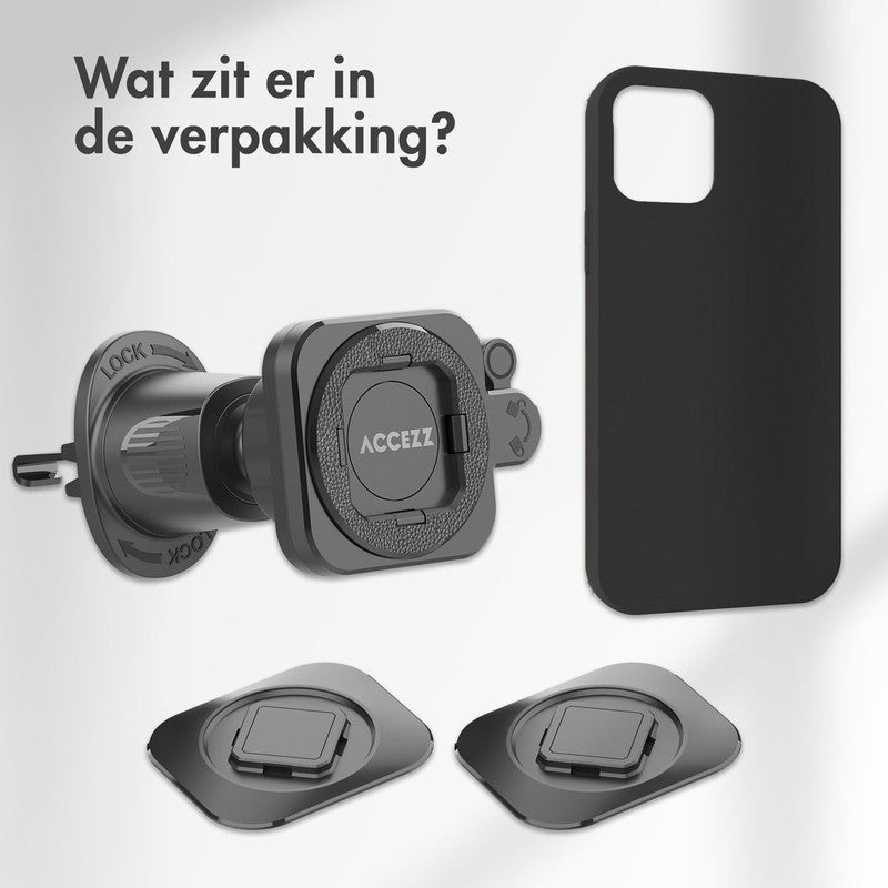 Accezz EasyLock telefoonhouder auto - inclusief hoesje voor je iPhone - Ventilatierooster - 360 graden draaibaar