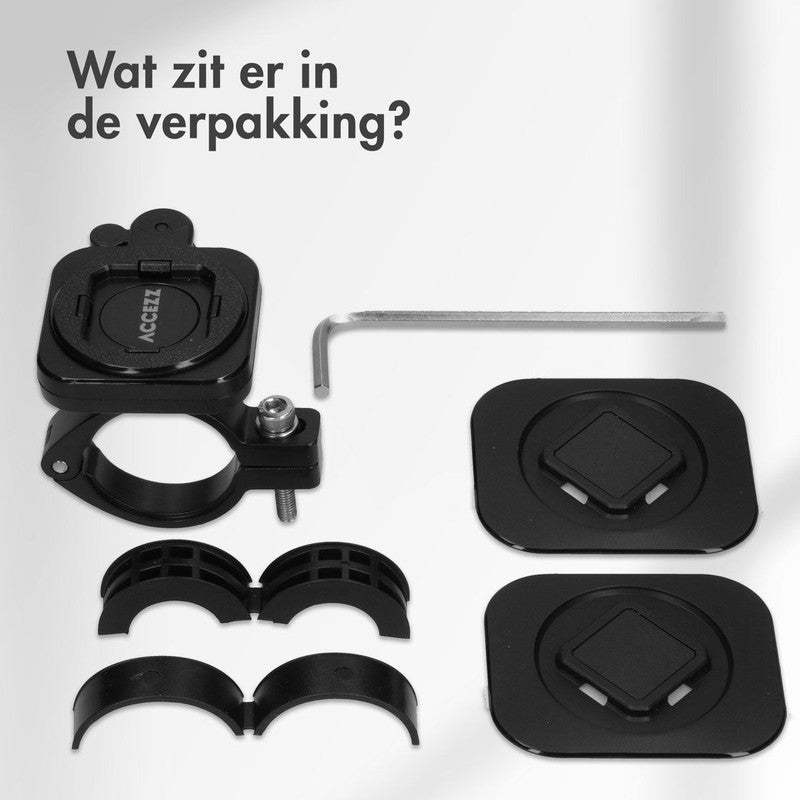 Accezz EasyLock telefoonhouder fiets - Universeel - Aluminium - 360 graden draaibaar