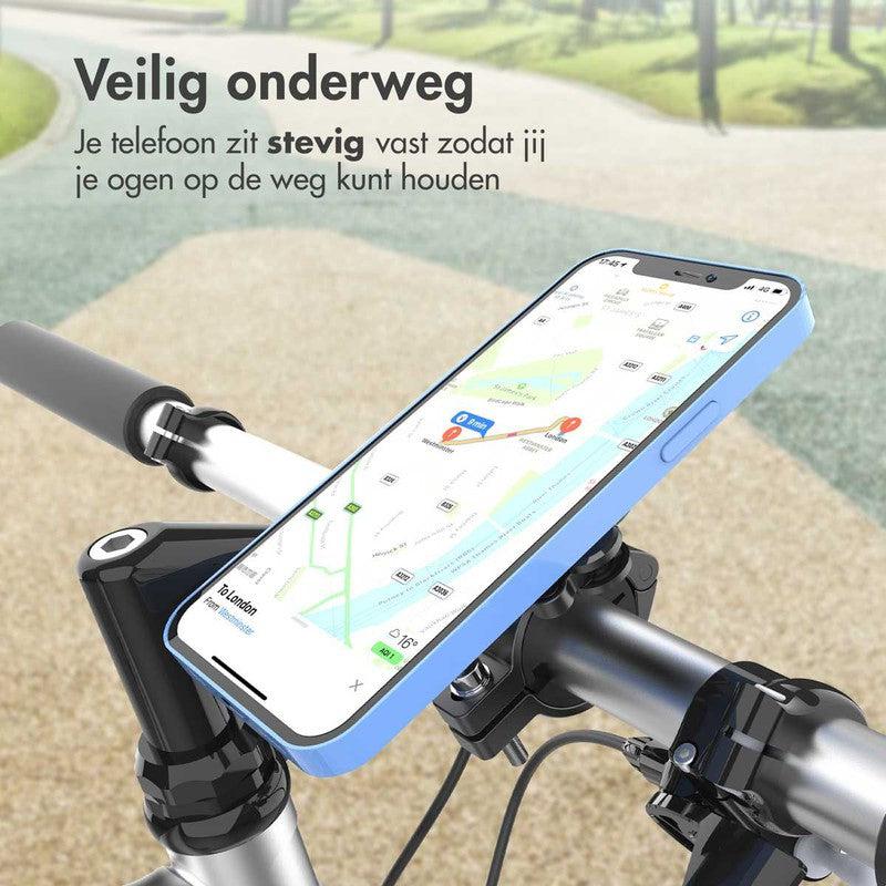 Accezz EasyLock telefoonhouder fiets - Universeel - Aluminium - 360 graden draaibaar