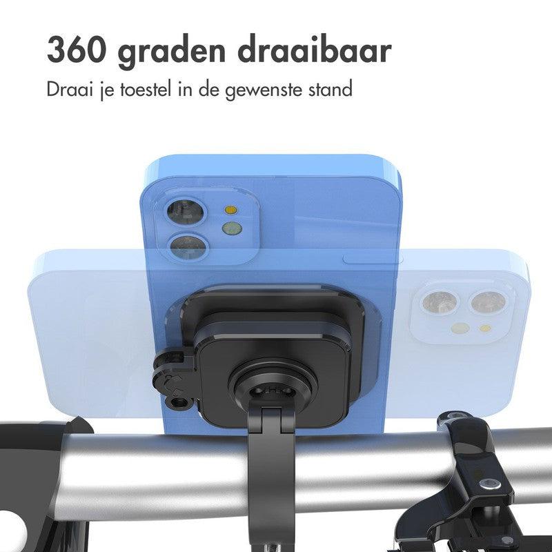 Accezz EasyLock telefoonhouder fiets - Universeel - Aluminium - 360 graden draaibaar