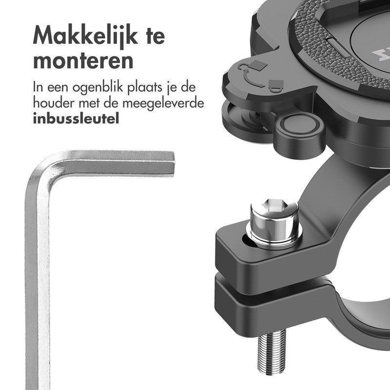 Accezz EasyLock telefoonhouder fiets - inclusief hoesje voor je iPhone - Aluminium - 360 graden draaibaar