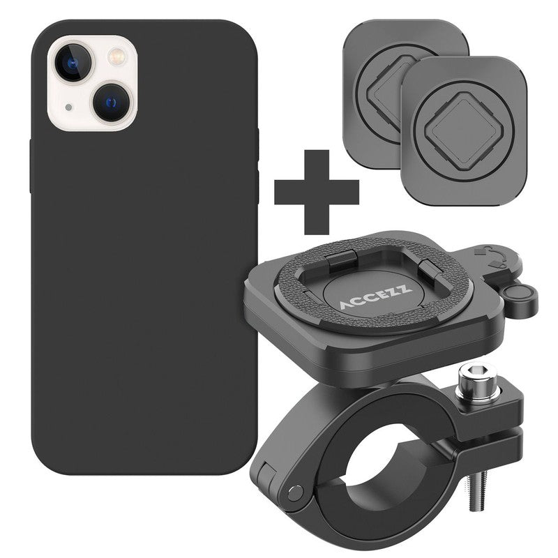 Accezz EasyLock telefoonhouder fiets - inclusief hoesje voor je iPhone - Aluminium - 360 graden draaibaar