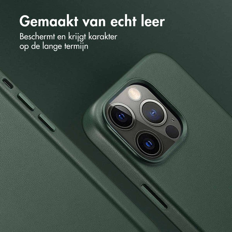 Accezz Leren Backcover met MagSafe - Cedar Green