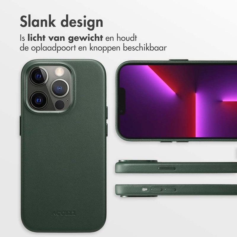 Accezz Leren Backcover met MagSafe - Cedar Green