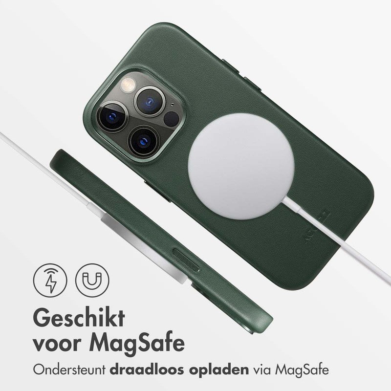 Accezz Leren Backcover met MagSafe - Cedar Green