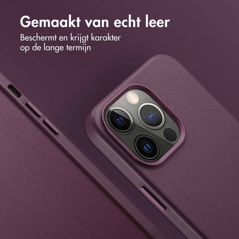 Accezz Leren Backcover met MagSafe - Heath Purple