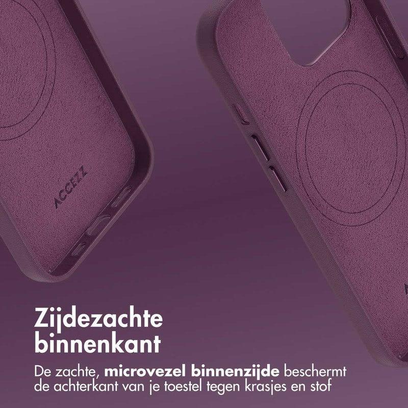 Accezz Leren Backcover met MagSafe - Heath Purple