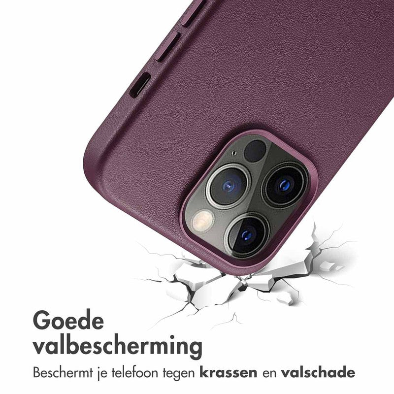 Accezz Leren Backcover met MagSafe - Heath Purple