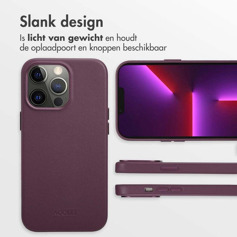 Accezz Leren Backcover met MagSafe - Heath Purple