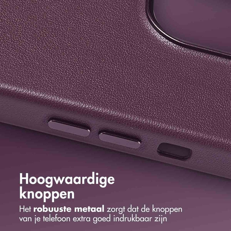 Accezz Leren Backcover met MagSafe - Heath Purple