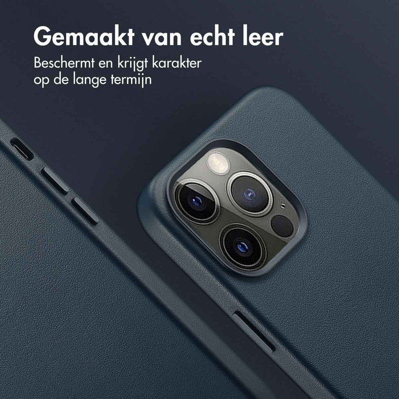 Accezz Leren Backcover met MagSafe - Nightfall Blue