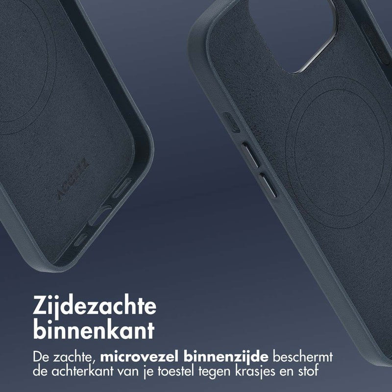 Accezz Leren Backcover met MagSafe - Nightfall Blue