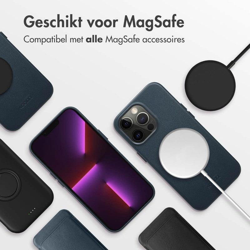 Accezz Leren Backcover met MagSafe - Nightfall Blue