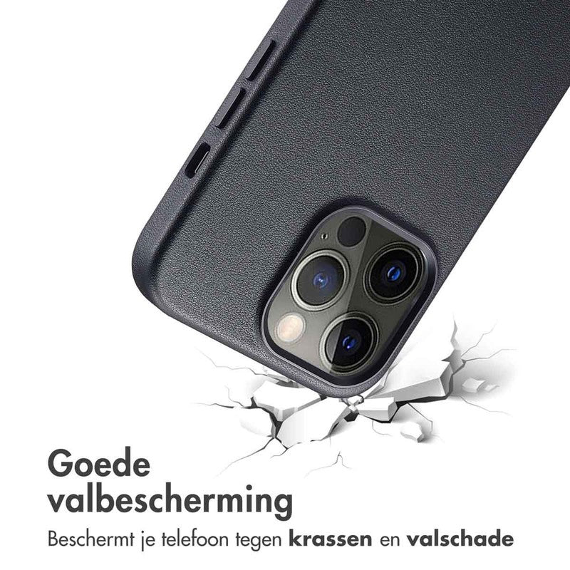 Accezz Leren Backcover met MagSafe - Onyx Black