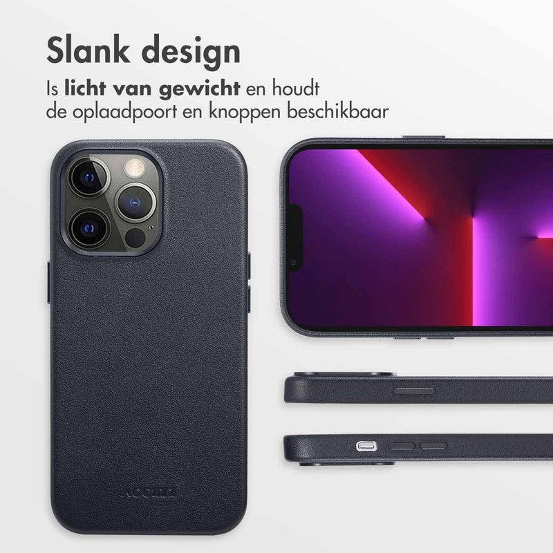 Accezz Leren Backcover met MagSafe - Onyx Black