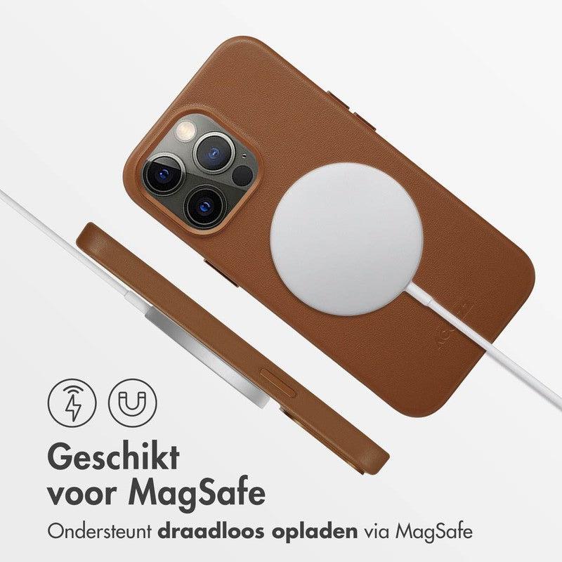 Accezz Leren Backcover met MagSafe - Sienna Brown