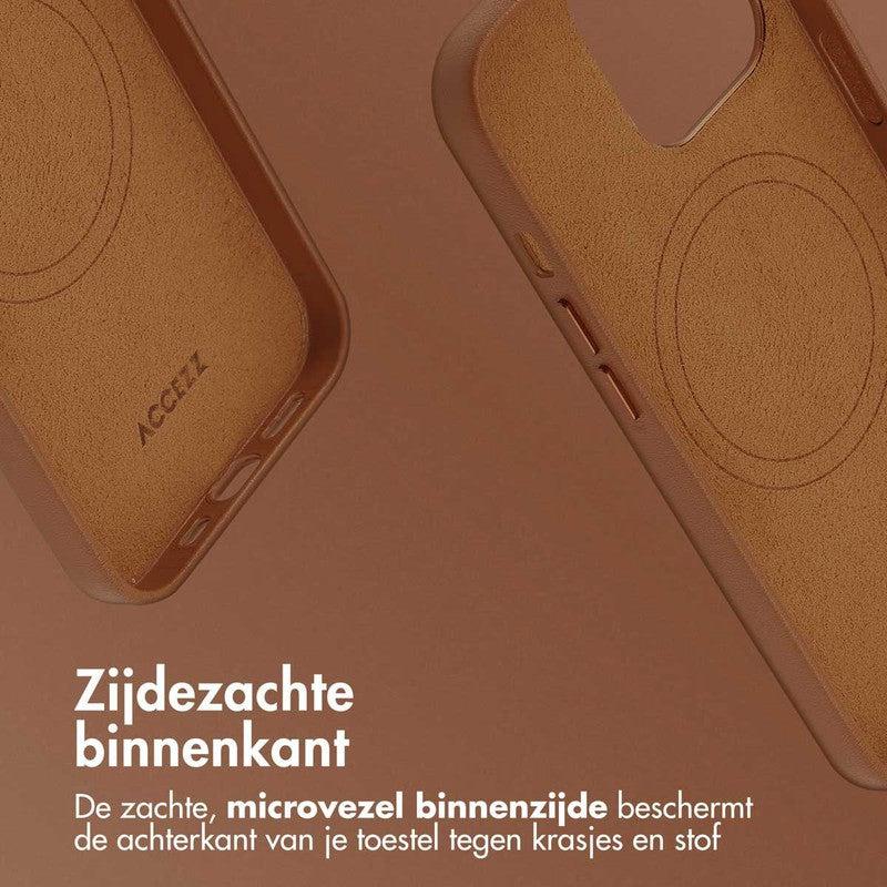 Accezz Leren Backcover met MagSafe - Sienna Brown