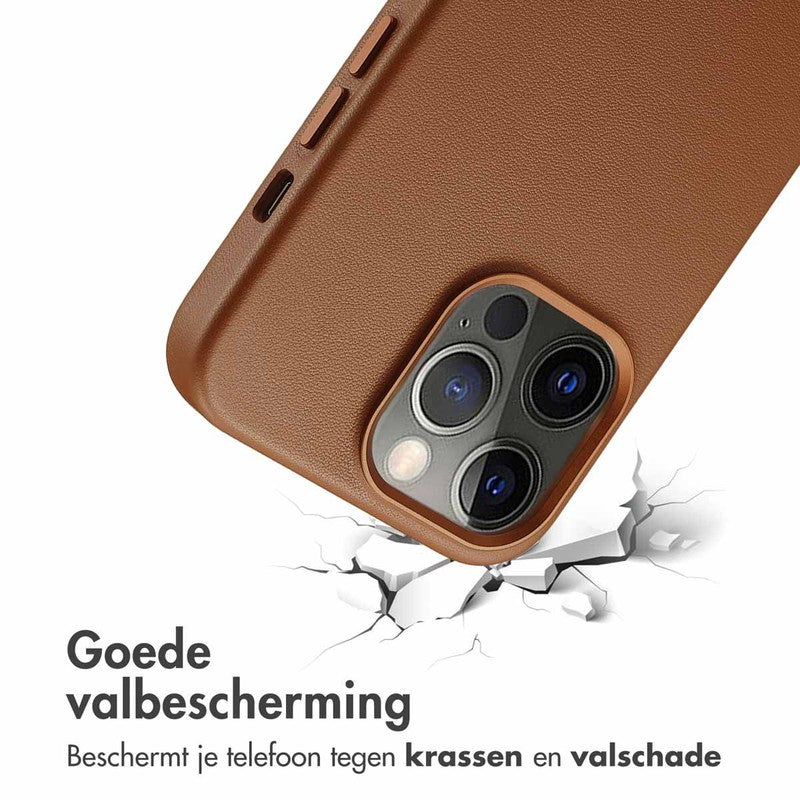 Accezz Leren Backcover met MagSafe - Sienna Brown