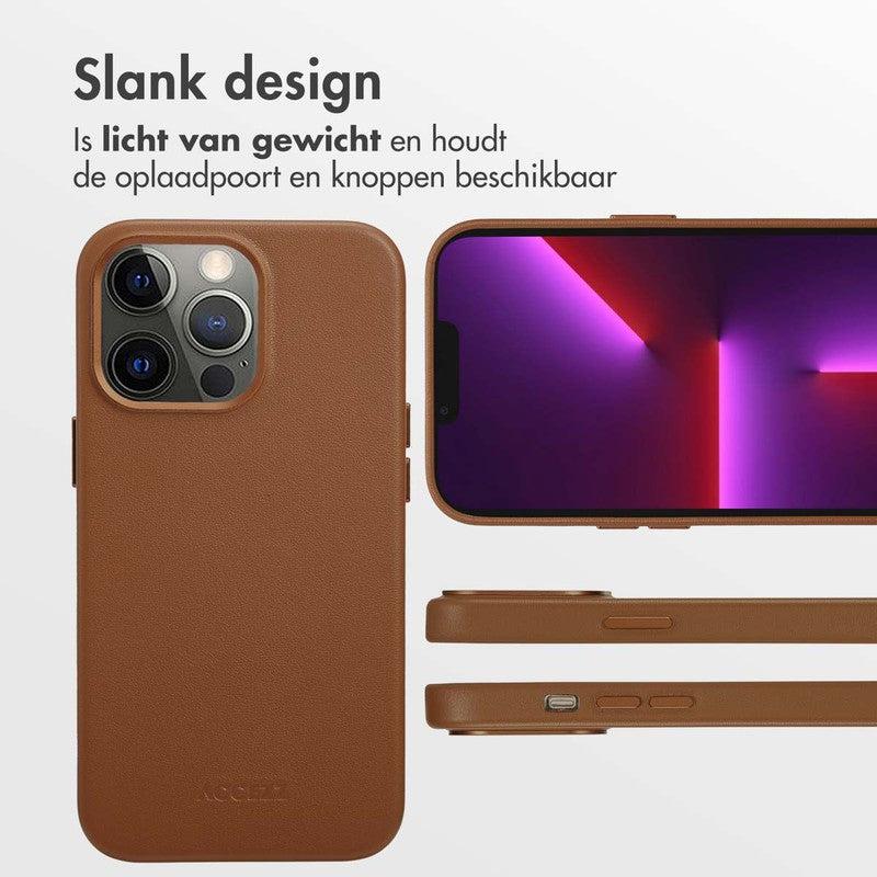 Accezz Leren Backcover met MagSafe - Sienna Brown