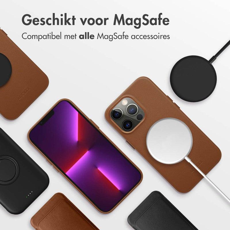 Accezz Leren Backcover met MagSafe - Sienna Brown