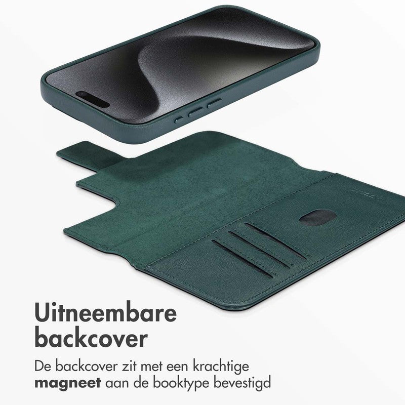 Accezz Leren Bookcase 2-in-1 met MagSafe - Cedar Green