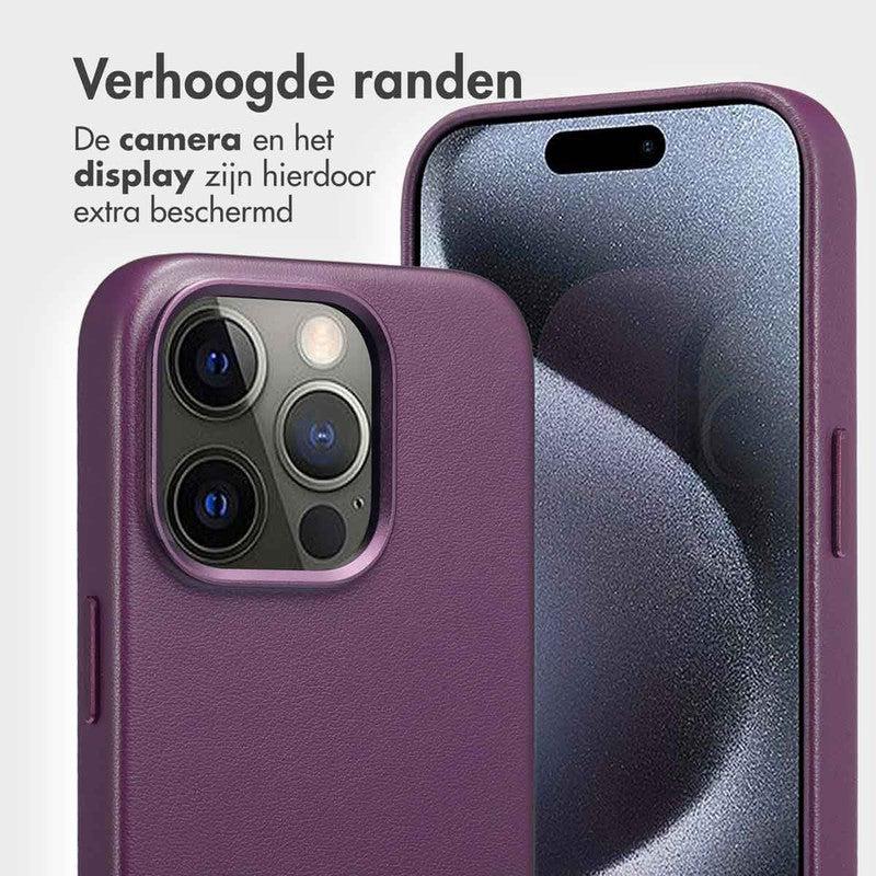 Accezz Leren Bookcase 2-in-1 met MagSafe - Heath Purple