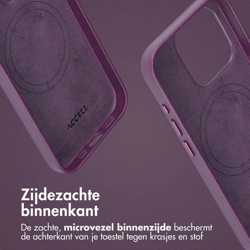 Accezz Leren Bookcase 2-in-1 met MagSafe - Heath Purple