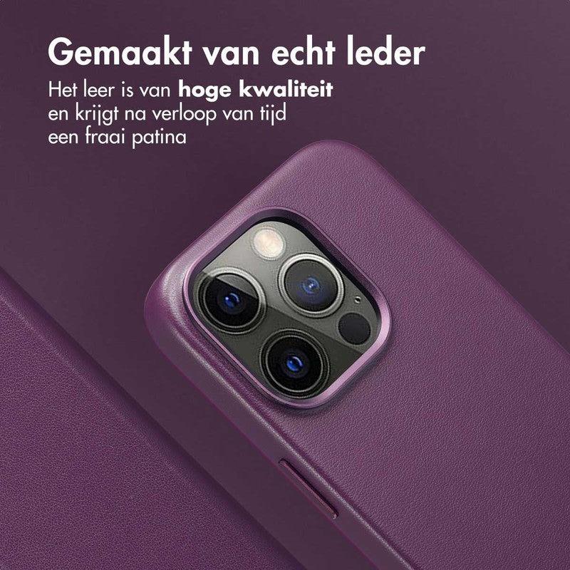 Accezz Leren Bookcase 2-in-1 met MagSafe - Heath Purple