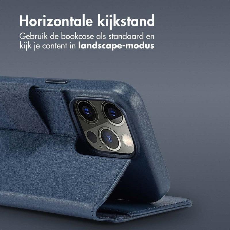 Accezz Leren Bookcase 2-in-1 met MagSafe - Nightfall Blue