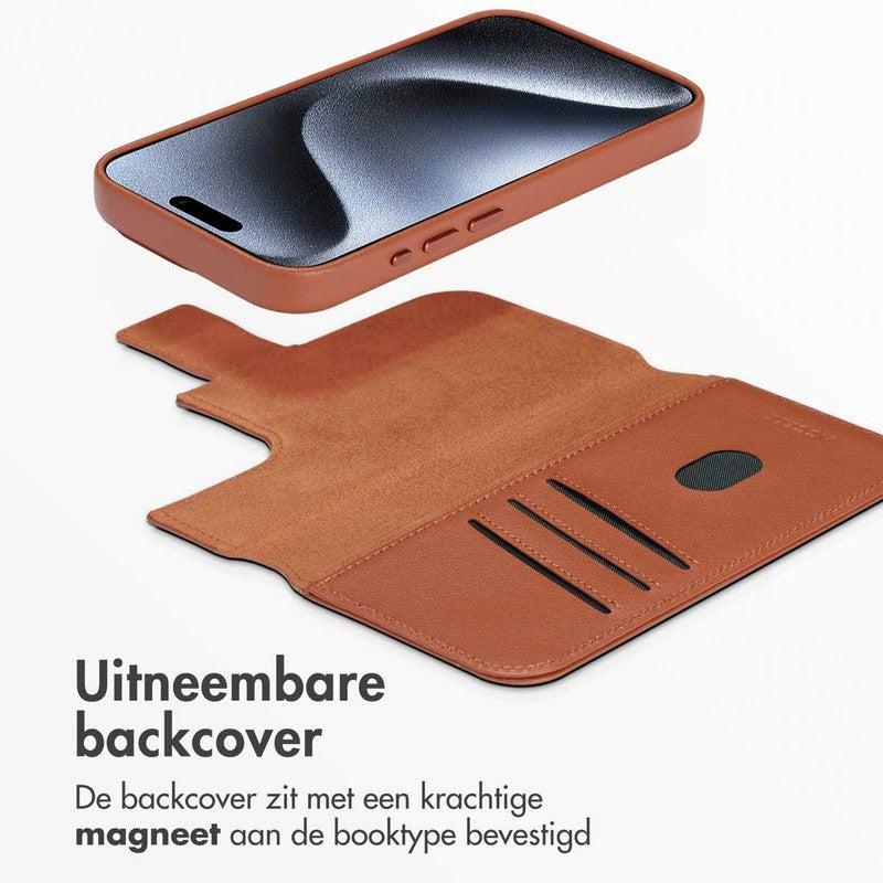 Accezz Leren Bookcase 2-in-1 met MagSafe - Sienna Brown