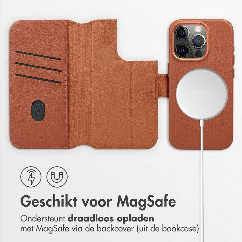 Accezz Leren Bookcase 2-in-1 met MagSafe - Sienna Brown