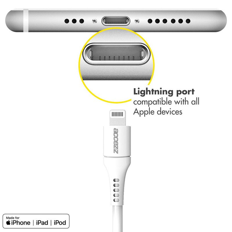 Accezz Lightning naar USB-C kabel - MFi certificering - 1 meter - Wit