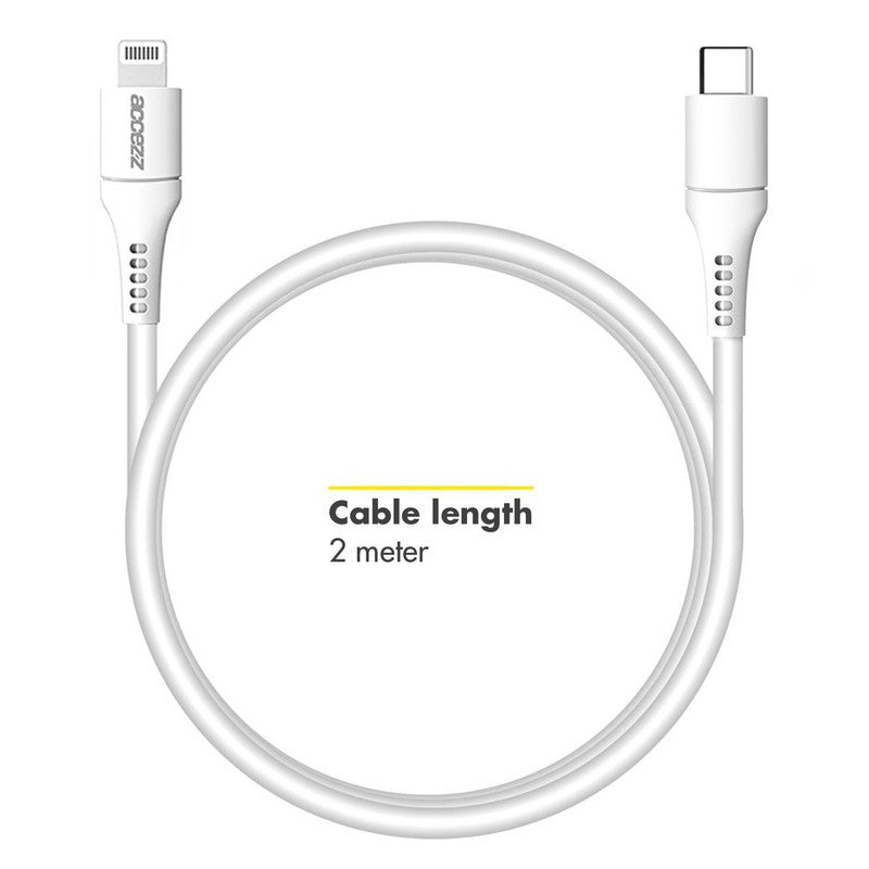 Accezz Lightning naar USB-C kabel - MFi certificering - 2 meter - Wit