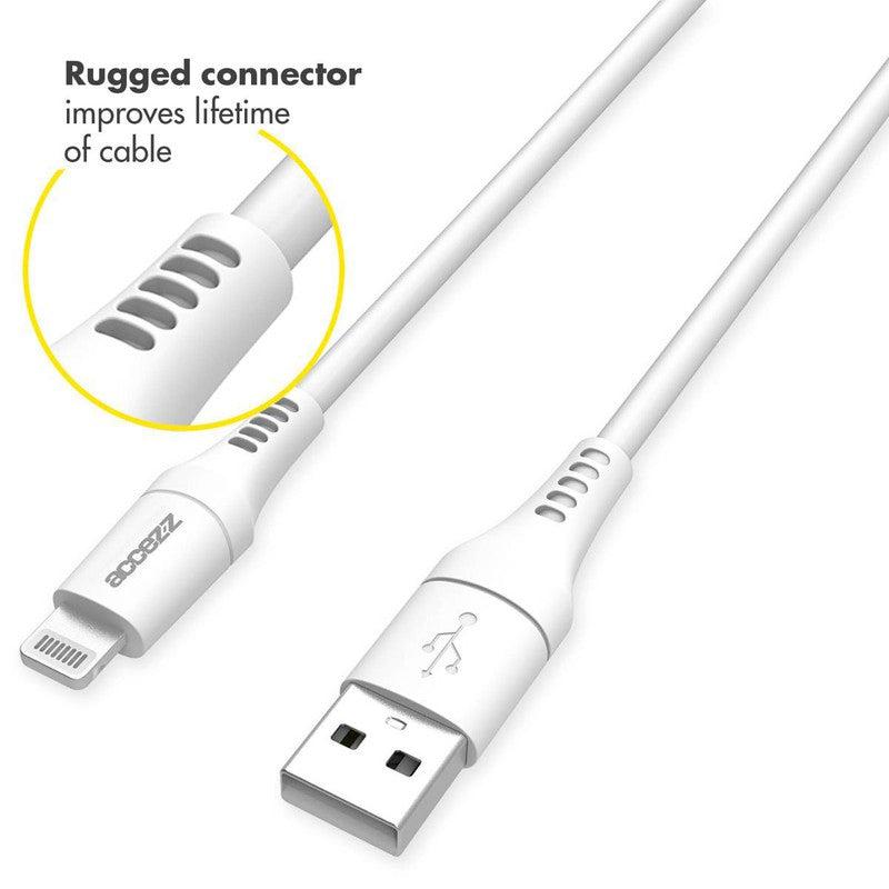 Accezz Lightning naar USB kabel - MFi certificering - 1 meter - Wit