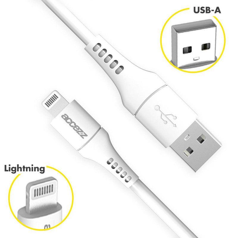 Accezz Lightning naar USB kabel - MFi certificering - 2 meter - Wit